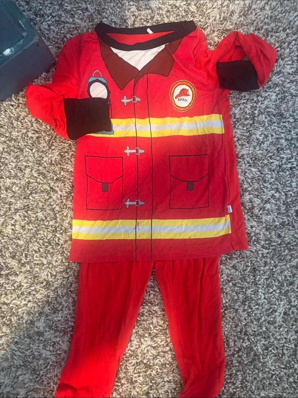 Posh Peanut Red Firefighter Kids Matching Set